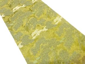 アンティーク　荒波に松・鶴模様織出し丸帯（着用可）